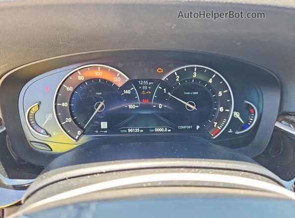 WBAJE5C58JWA93066 2018 BMW 5 SERIES Gold Instrument cluster view