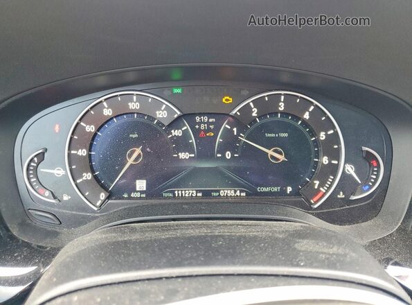 WBAJE5C58KWW17606 2019 BMW 5 SERIES Gray Вид щитка приладів