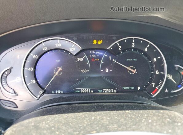 WBAJE7C33HG888893 2017 BMW 5 SERIES Gray Вид щитка приладів