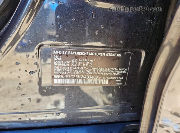 WBAJE7C35HWA03408 2017 BMW 5 SERIES Gray Շարժիչի բաժամունքի տեսք