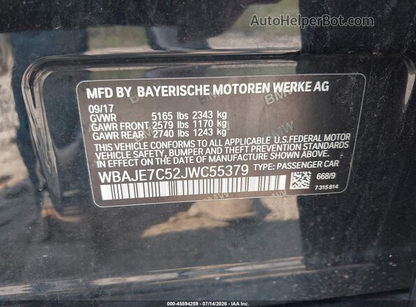 WBAJE7C52JWC55379 2018 BMW 5 SERIES Black Widok komory silnika