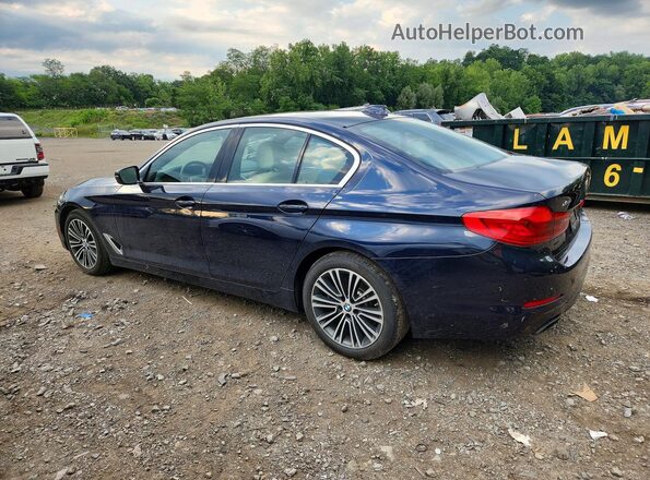 WBAJE7C52KWW38141 2019 BMW 5 SERIES Синий Задняя левая четверть