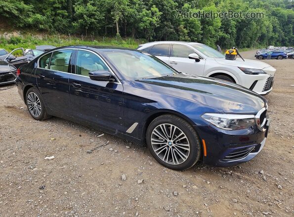 WBAJE7C52KWW38141 2019 BMW 5 SERIES Синий Передняя правая четверть
