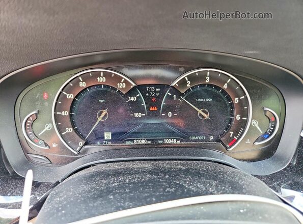 WBAJE7C52KWW38141 2019 BMW 5 SERIES Синий Вид щитка приборов