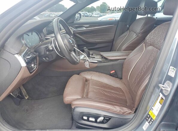 WBAJE7C53JWC55309 2018 BMW 5 SERIES Gray Widok wnętrza z przodu
