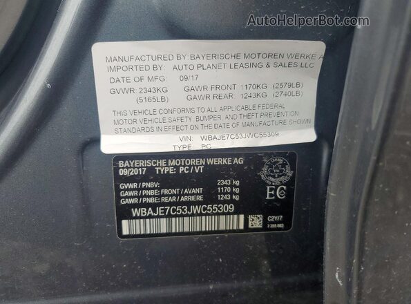 WBAJE7C53JWC55309 2018 BMW 5 SERIES Gray Widok komory silnika