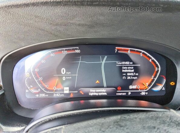 WBAJR3C00LCE55117 2020 BMW 5 SERIES Black Вид щитка приладів