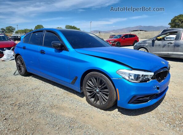 WBAJR3C08LWW67470 2020 BMW 5 SERIES Синий Передняя правая четверть