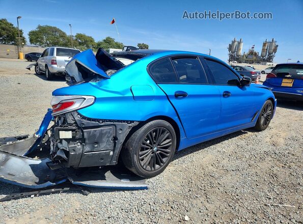 WBAJR3C08LWW67470 2020 BMW 5 SERIES Синий Задняя правая четверть