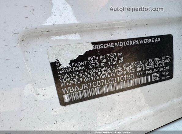 WBAJR7C07LCD10180 2020 BMW 5 SERIES Белый Вид подкапотного пространства