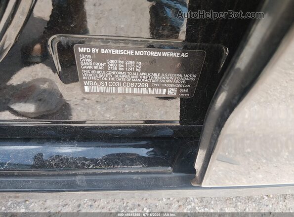 WBAJS1C03LCD87288 2020 BMW 5 SERIES Black Engine compartment view