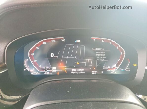 WBAJS1C06LCD78973 2020 BMW 5 SERIES Charcoal Instrument cluster view