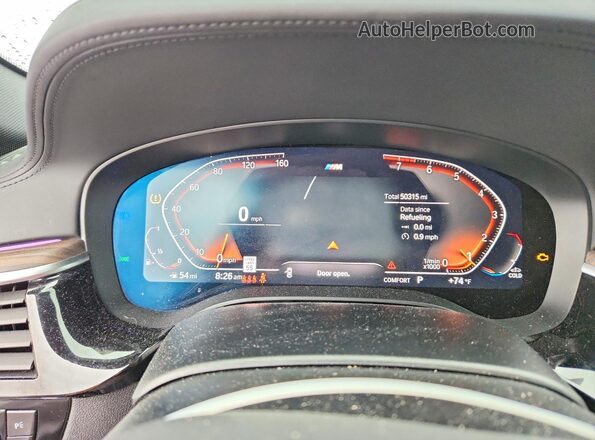 WBAJS3C06LCE19646 2020 BMW 5 SERIES Gray Սարքավորումների վահանակի տեսք