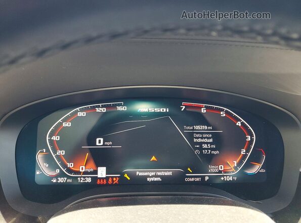 WBAJS7C01LBN96244 2020 BMW M5 Black Вид щитка приладів