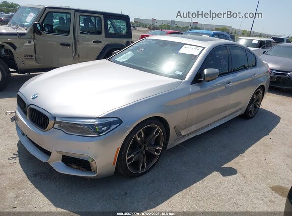 WBAJS7C03LCD45481 2020 BMW 5 SERIES Silver წინა მარცხენა ხედი სამი მეოთხედიდან
