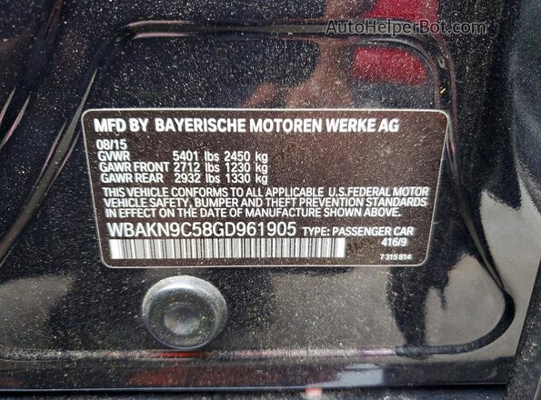 WBAKN9C58GD961905 2016 BMW 5 SERIES Black Vista del compartimento del motor