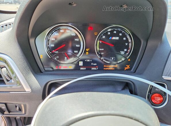 WBS2U7C06L7E15672 2020 BMW M2 Gray Սարքավորումների վահանակի տեսք