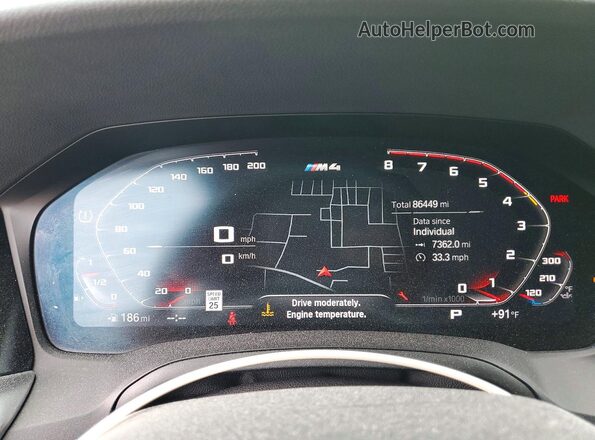 WBS33AZ01MCH48561 2021 BMW M4 Green Vista del cuadro de instrumentos