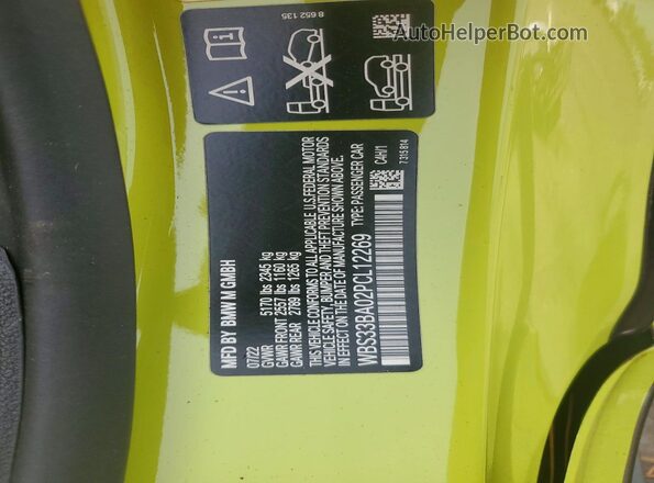 WBS33BA02PCL12269 2023 BMW M4 Green Widok komory silnika