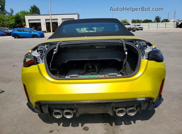 WBS33BA08RCR82377 2024 BMW M4 Yellow Rear view