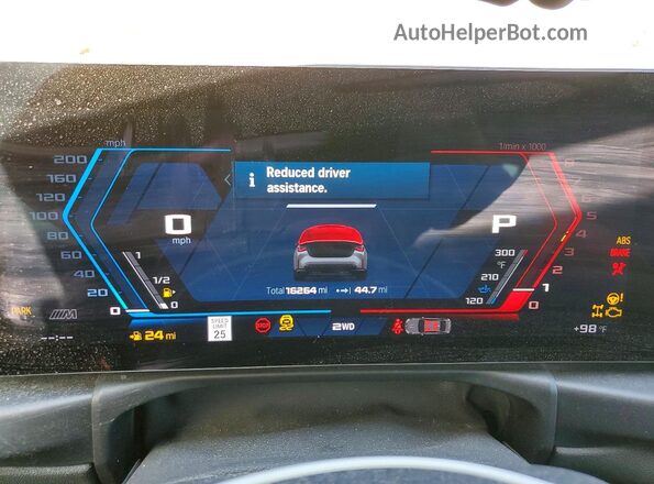 WBS33BA08RCR82377 2024 BMW M4 Yellow Instrument cluster view