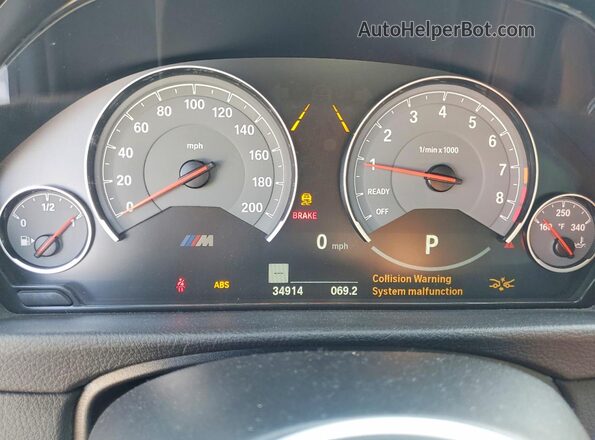 WBS3R9C59GK337157 2016 BMW M4 Black Вид щитка приладів
