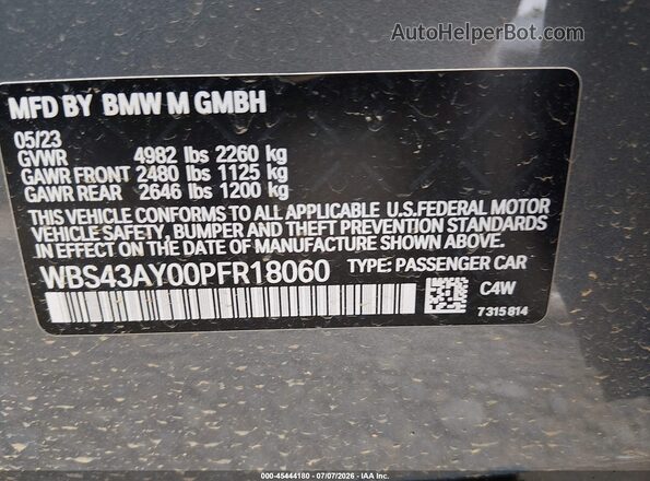 WBS43AY00PFR18060 2023 BMW M3 Серый Вид подкапотного пространства