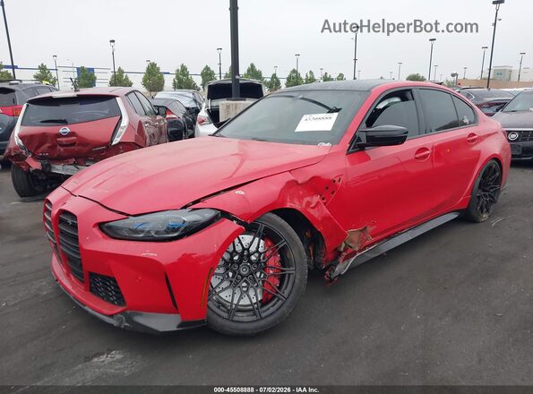 WBS43AY07PFN37144 2023 BMW M3 Red Widok z przodu