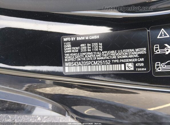 WBS43AZ05PCM25152 2023 BMW M4 Black Вид підкапотного простору
