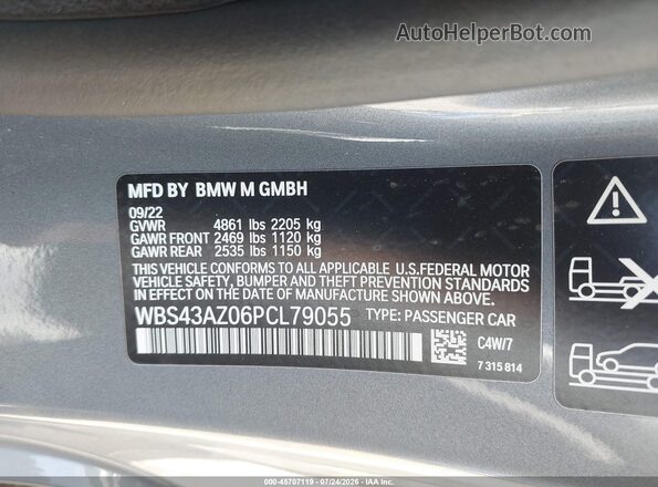 WBS43AZ06PCL79055 2023 BMW M4 Gray Widok komory silnika
