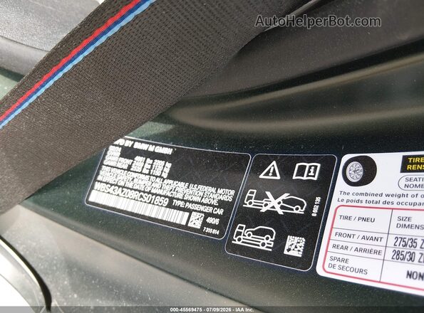WBS43AZ08RCS01859 2024 BMW M4 Green Vista del compartimento del motor