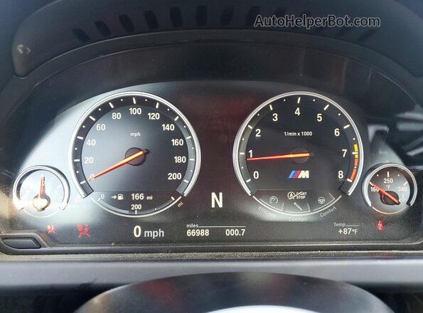 WBS6E9C53GG437198 2016 BMW M6 White Вид щитка приладів