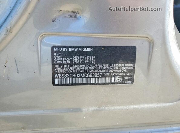 WBS83CH0XMCG83857 2021 BMW M5 Gray Widok komory silnika