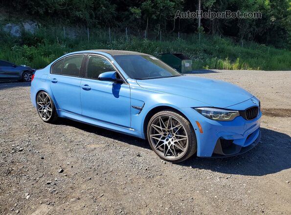 WBS8M9C55J5L00133 2018 BMW M3 Blue Front right