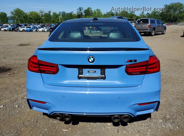 WBS8M9C55J5L00133 2018 BMW M3 Blue Rear view