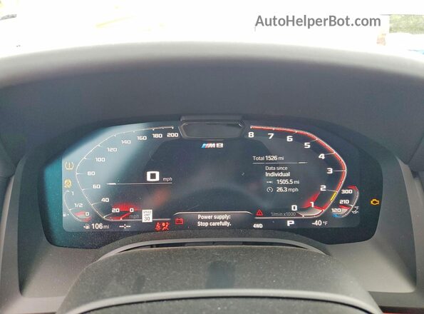 WBSGV0C05SCW14242 2025 BMW M8 Gray Вид щитка приладів