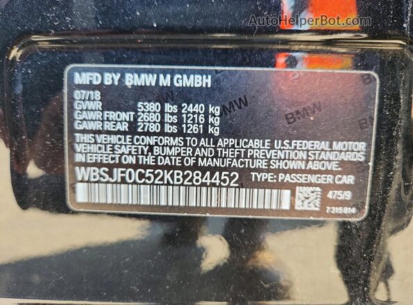 WBSJF0C52KB284452 2019 BMW M5 Черный Вид подкапотного пространства