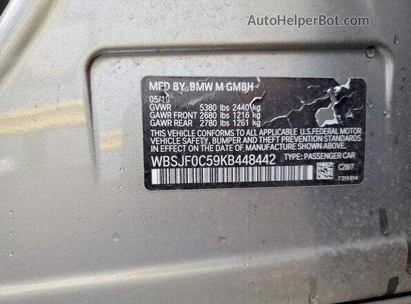 WBSJF0C59KB448442 2019 BMW M5 Black Vista del compartimento del motor