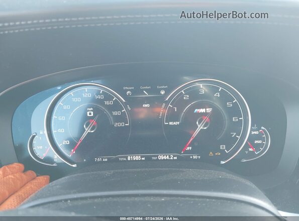 WBSJF0C5XJB283239 2018 BMW M5 Tan Vista de los asientos traseros