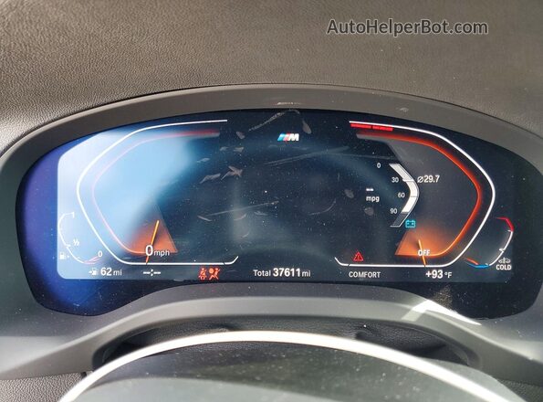 WBX47DP01RN292481 2024 BMW X3 Gray Instrument cluster view