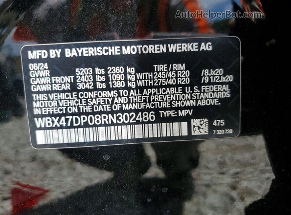 WBX47DP08RN302486 2024 BMW X3 Black Widok komory silnika