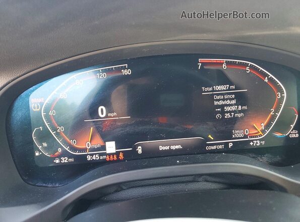 WBX57DP06NN172917 2022 BMW X3 Black Instrument cluster view