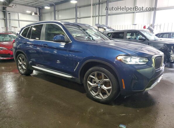 WBX57DP06NN182931 2022 BMW X3 Blue Delantero derecho