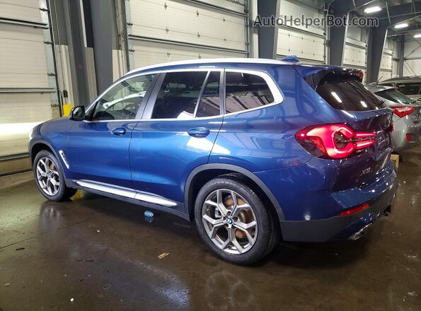 WBX57DP06NN182931 2022 BMW X3 Blue Trasero izquierdo