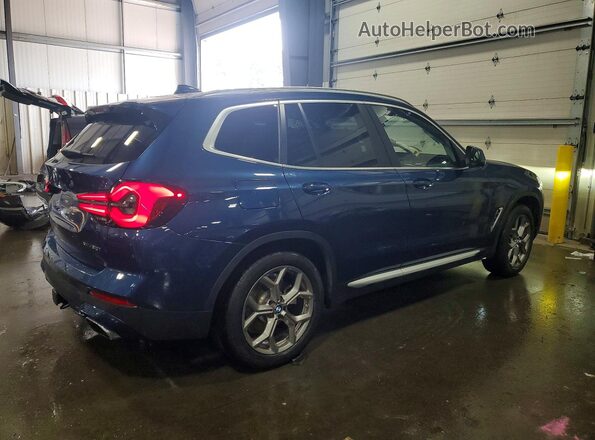 WBX57DP06NN182931 2022 BMW X3 Blue Trasero derecho