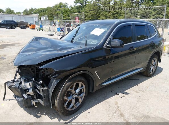 WBX57DP06NN183416 2022 BMW X3 Black წინა მარცხენა ხედი სამი მეოთხედიდან
