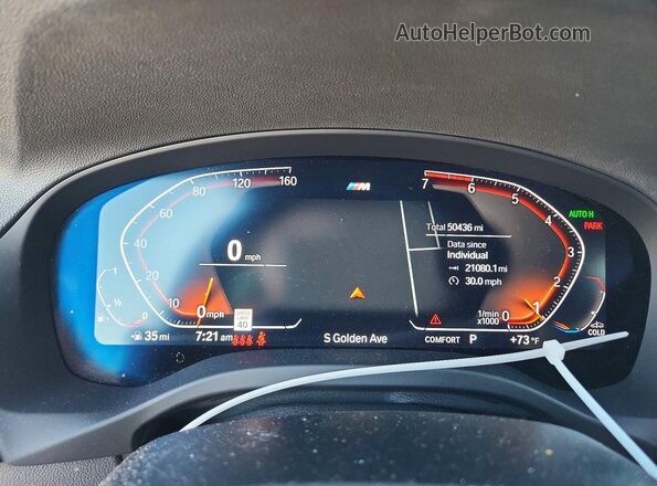 WBX57DP0XNN169650 2022 BMW X3 Угольный Вид щитка приборов