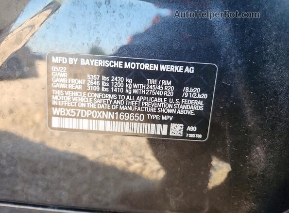 WBX57DP0XNN169650 2022 BMW X3 Угольный Вид подкапотного пространства