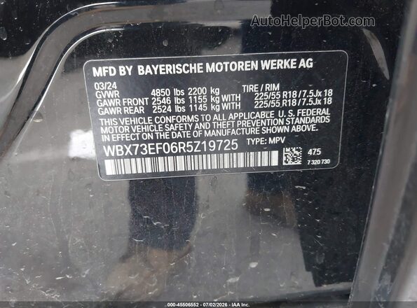 WBX73EF06R5Z19725 2024 BMW X1 Black Widok komory silnika