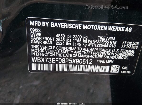 WBX73EF08P5X90612 2023 BMW X1 Green Widok komory silnika